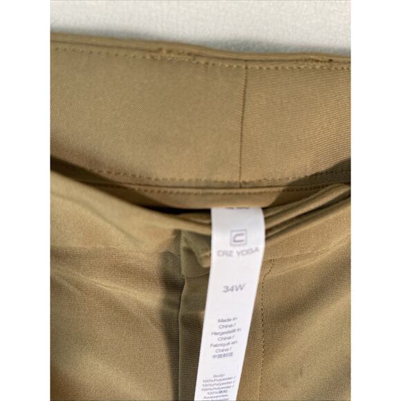 CRZ Yoga Shorts Beige Chino Mens 34, 7.5 Inseam All Day Comfy Performance Casual - Picture 3 of 4